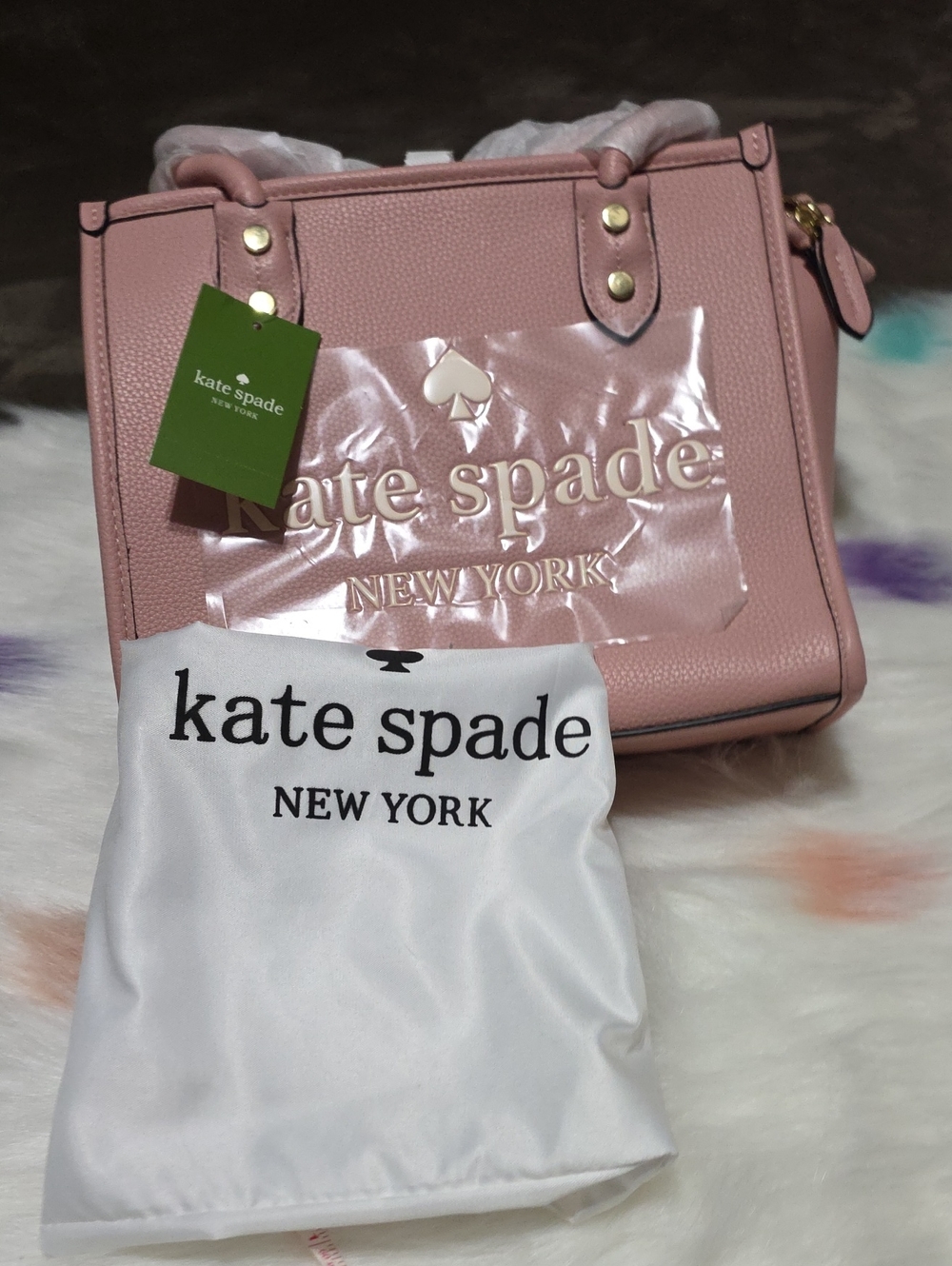 kate spade Blush Pink Pebbled Leather Satchel with Gold Hardware